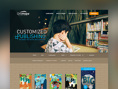 OneHope Books of Hope book bookshelf customization din minimal onehope platform publish publishing