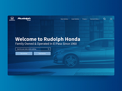 Rudolph Honda - Landing Page automotive branding cars design e commerce flat flat 2.0 gradient landing page minimal responsive ui uiux ux web web design website