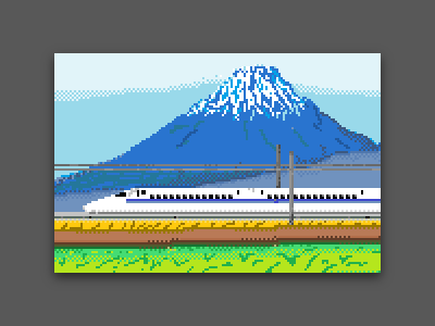 Shinkansen japan mt. fuji pixel shinkansen