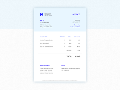 Daily UI #46 Invoice blue dailyui invoice sketch