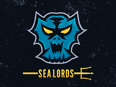 Sea Lords character e sport esport logo mascot sea lord sea monster trident