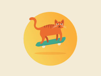 SkaterCat animal cat illustration skateboard skater