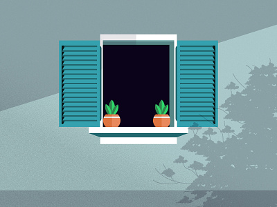 retro window with plants design graphic design illuatration illustration minimalist social media texture vector visual design