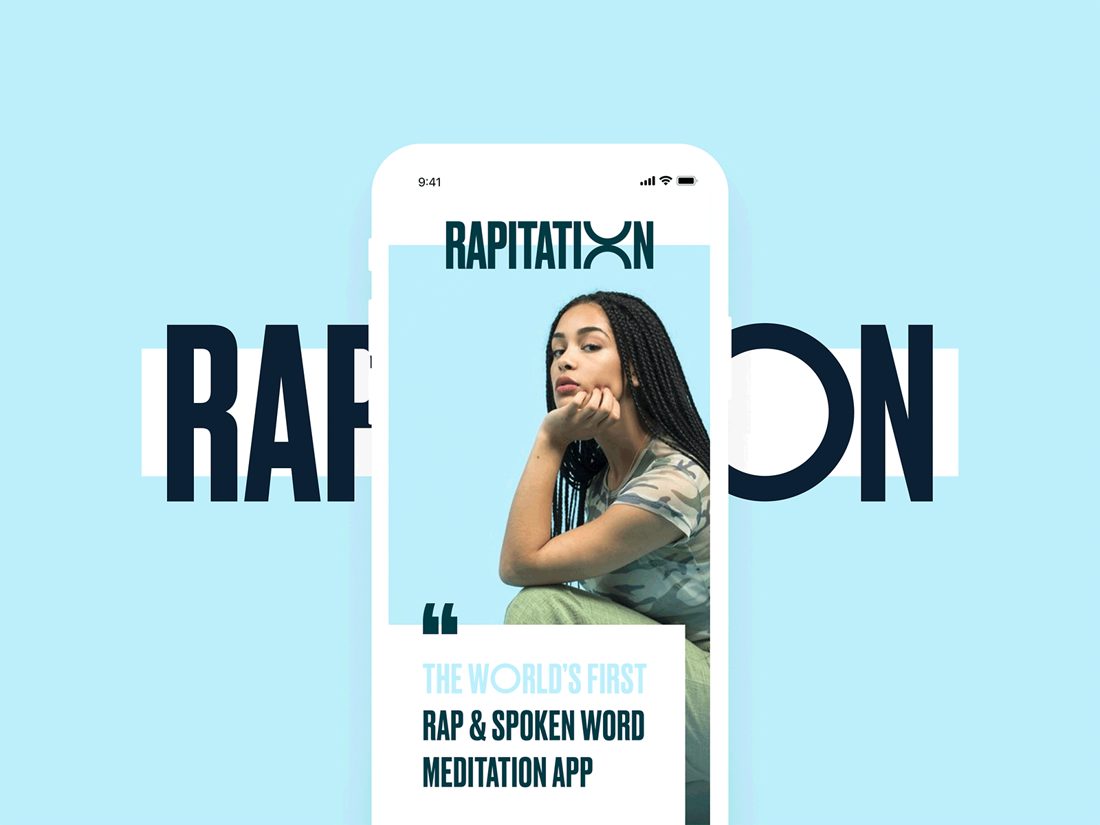 Rapitation blue brandidentity branding fffabs fortnight hiphop illustration ios jbdotco logo logomark logotype meditation productdesign rnb typography ui userinterface ux web