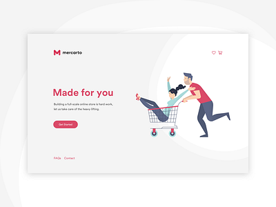 Mercarto character design ecommerce fffabs fortnight illustration jbdotco shop startup ui ux web