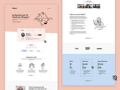 offpaper Landing Page branding cv fffabs fortnight hiring illustration jbdotco logo london manchester startup ui ux web