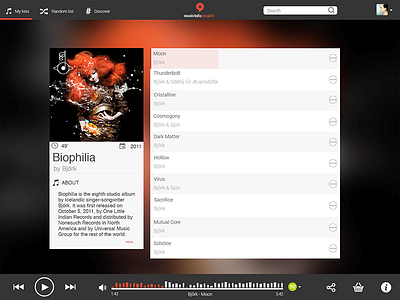 Music player concept concept music ui user experience user interface ux