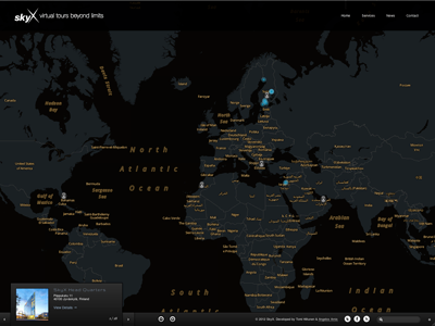 SkyX website concept concept css3 html5 javascript map portfolio website