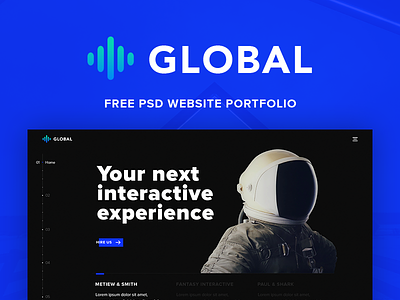 Global. Free psd website template. free freebie kit portfolio psd site ui
