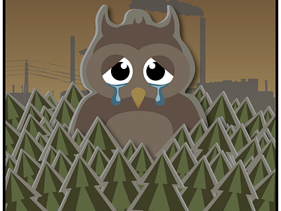 Sad owl design illustration illustrator nature owl vector