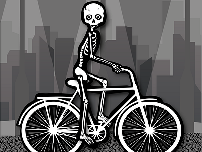 Environmentally aware death illustration illustrator skeleton vector