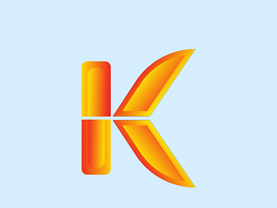 k letter logo 3d design k letter logo