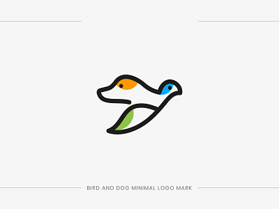 Bird and Dog Minimal Logo Mark bird birddog design dog icon illustration logo logodesign minimal minimallogo typography vector