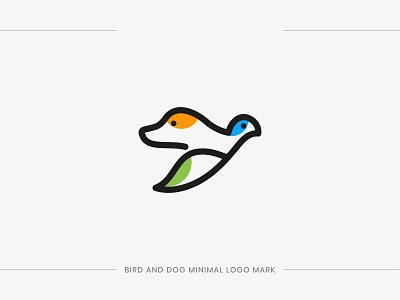 Bird and Dog Minimal Logo Mark