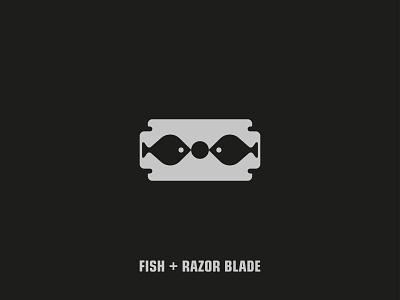 Fish + Razor Blade logo bladelogo branding design fish fishlogo icon illustration logo logodesign razorblade typography vector