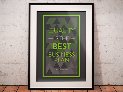 Quality poster business inspiration mockup pattern poster quality quote triangle