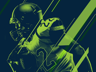 Football Duotone Graphic athlete dramatic duotone dynamic football green helmet sport