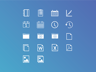 Icons 4 clean flat folder icon icon kit icon set icons productivity schedule time