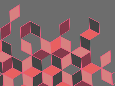 Pattern 012-3 abstract cubes futuristic geometric gray illustration pattern red ruby squares texture