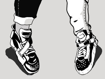 kicks black and white detail drawing grayscale illustration jeans kicks shoes sneakers tennis shoes trainers