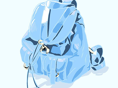 Periwinkle accessory art backpack blue digital doodle illustration light blue painting periwinkle purse sketch