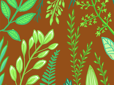 plant pattern art brown drawing fern garden green illustration leaves nature pattern plant simple