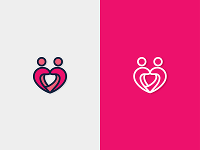 Unused Logo design hand hands heart help logo people pink unused logo