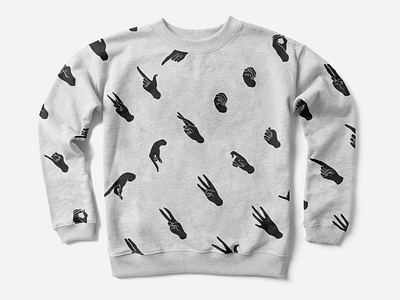 Sign language pattern blouse gray hands jumper language pattern sign sign language