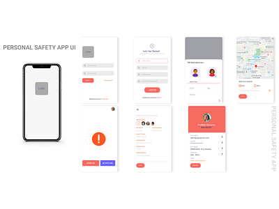 Personal Safety androidapp app branding design travel safe ui ux women safety
