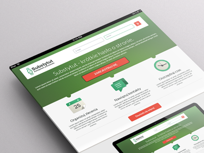 Landing page WIP green icons landing page web