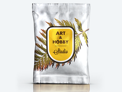 Art & Hobby Studio Logo Mark art bag branding emblem fern futura hobby leaf leaves retro sign vintage