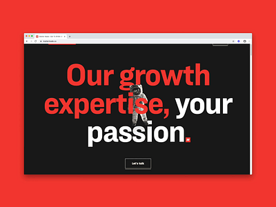 Matter Made Website animation astronaut bold chart landing page red scroll typogaphy ui ux web