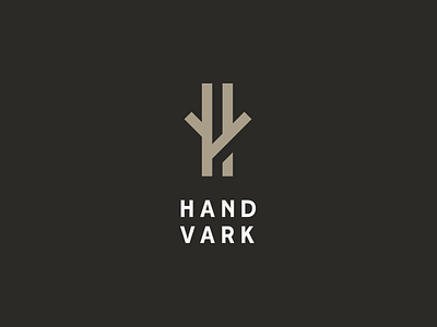 Handvark logo branding edmondsans h handmade logo minimal negative shadow space v