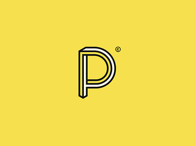 Perpetuum branding impossible letter logo mark minimal p penrose shape triangle