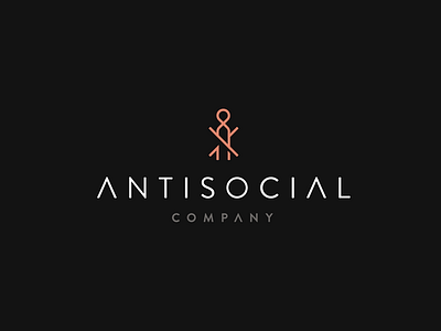 Antisocial Company ci forbidden icon id logo mark minimal negative person space
