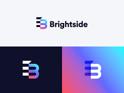 App logo b branding fintech gradient icon letter logo minimal negative space