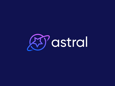 Space theme logo for astral brand design brand identity branding brandmark custom logo design design flat design graphic design illustration logo
