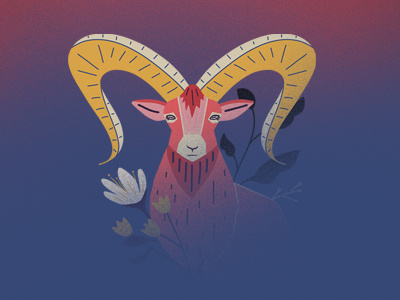 Aries - Horoscope Series animal aries art flying ram goat greek mythology horoscopem zodiac symbol illustration male goat ram