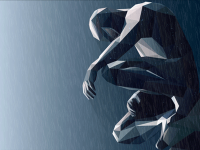 Black Hero! animation comic gif hero illustration low poly marvel night rain spider spiderman storm