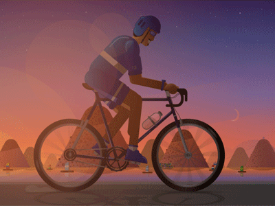 Sunset ride in Rio! 2d animation bike competition gif olympics ride rio sunset vector