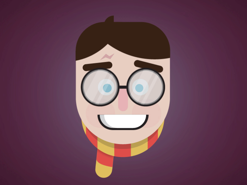 Hi Harry!!! 2d animation book character face gif harry illustration movie rig smile winter
