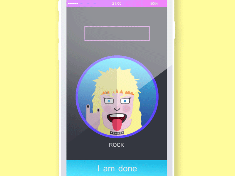Rock On!!! 2d animation app avatar beat gif hair illustration music phone rock vector