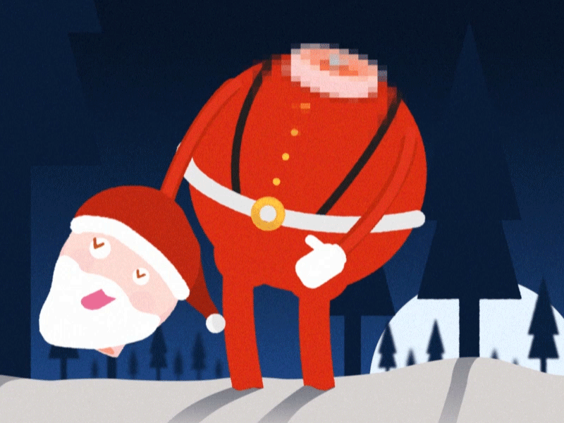 To much work!!! 2d animation character christmas crazy dance forest gif illustration night red santa vector