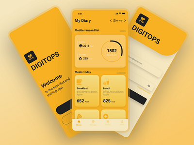 Diet Control App UI adpbe app diet mobile mobile app ui uiux xd