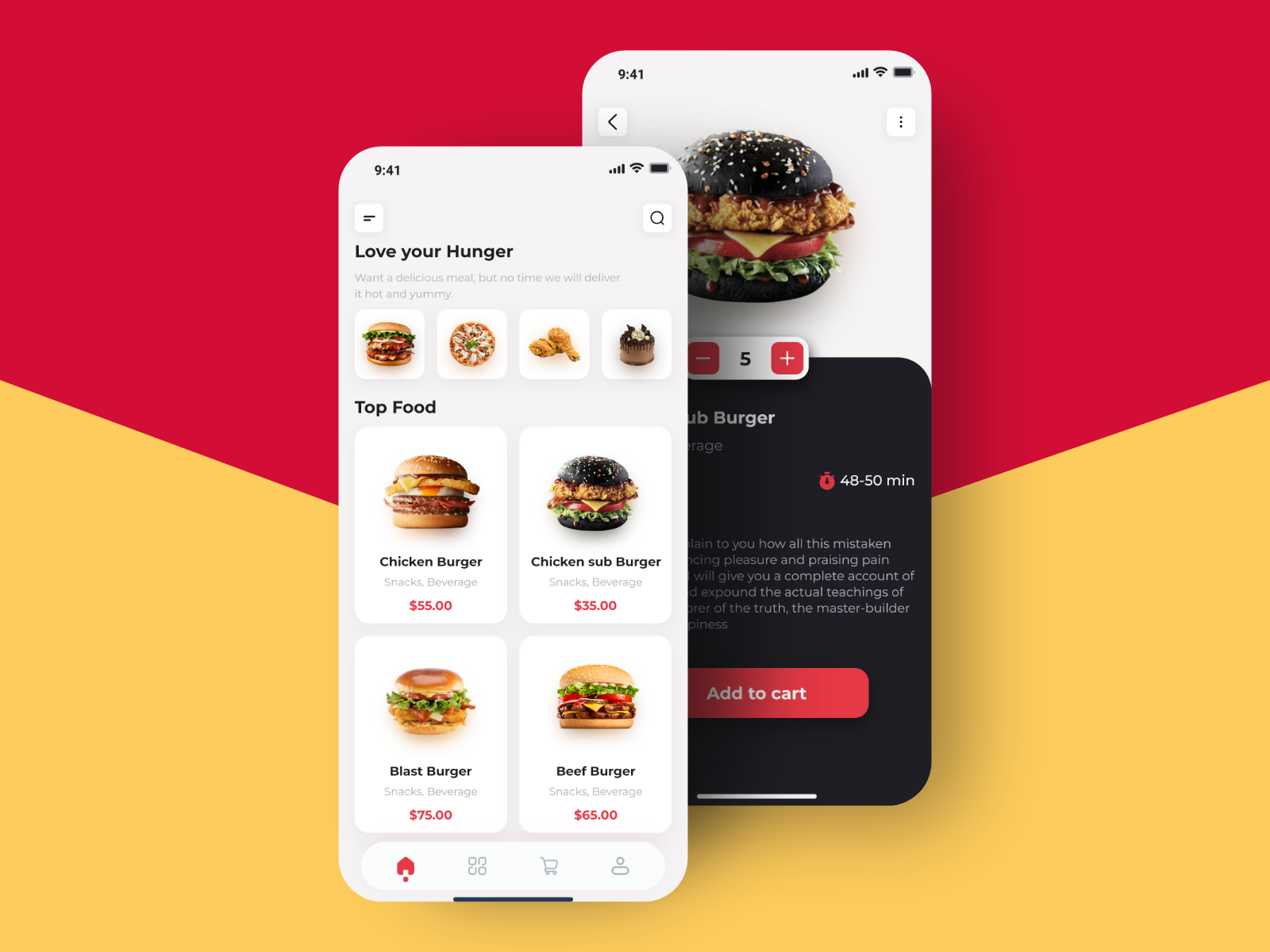 Food App UI by Fayzur Rahman on Dribbble