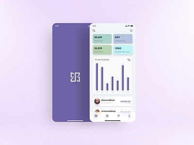 Mobile app dashboard UI