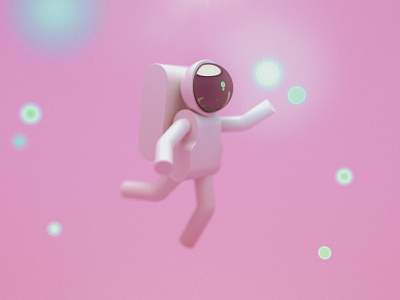 Spaceman 3d 3d art design illustration minimalist vray