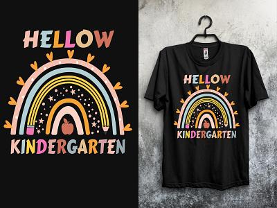 Hallow Kindergarten T-shirt Design black shirt brand t shirt creative new look shirt design graphic design illustration kids disign kintergarden t shirt design new t shirt unique design