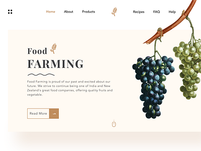 Food farming landing page