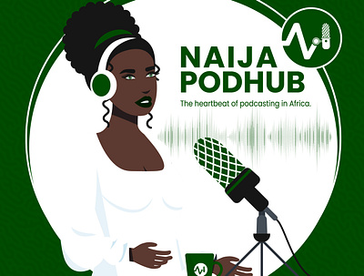 NaijaPodHub - Heartbeat of Podcasting in Africa branding design graphic design illustration logo typography